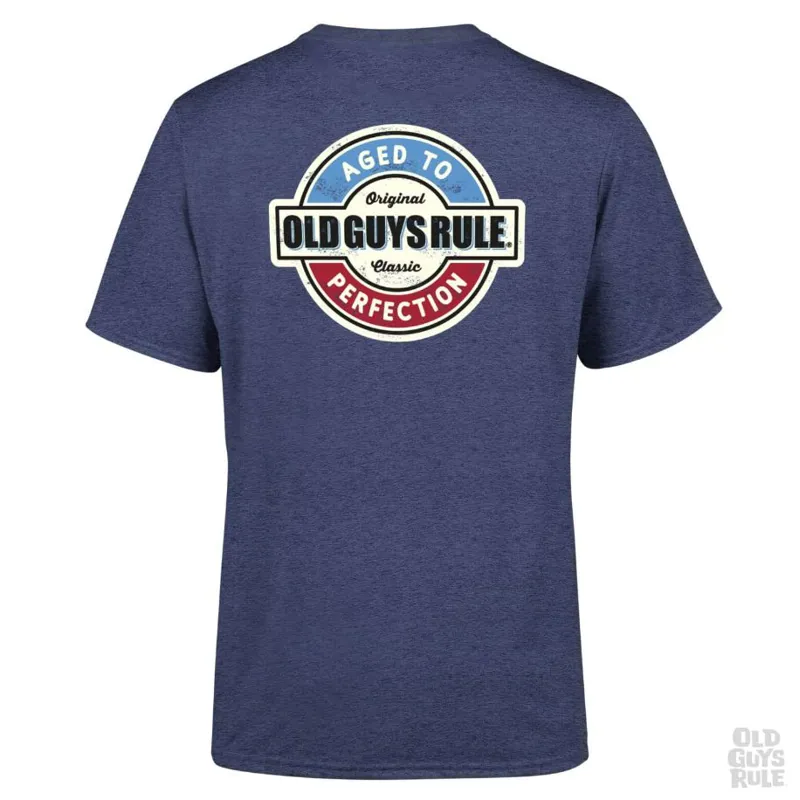 Old Guys Rule Aged To Perfection III SS Tee - Heather Navy