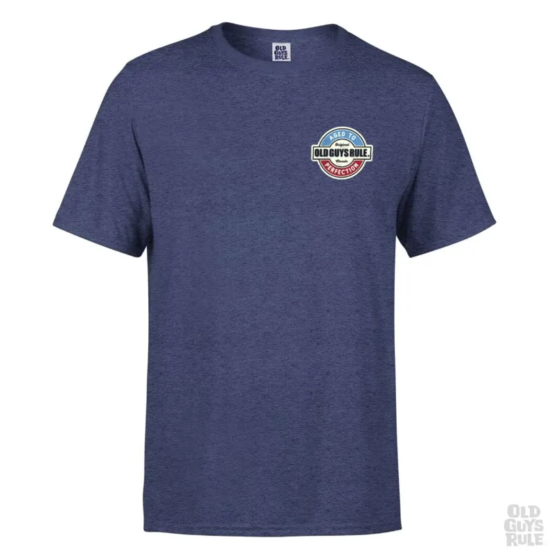Old Guys Rule Aged To Perfection III SS Tee - Heather Navy-1