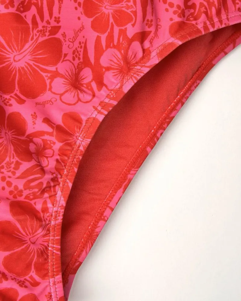Saltrock Women's Cleo Caeley Hibiscus Bikini - Pink/Red Large and XL-4