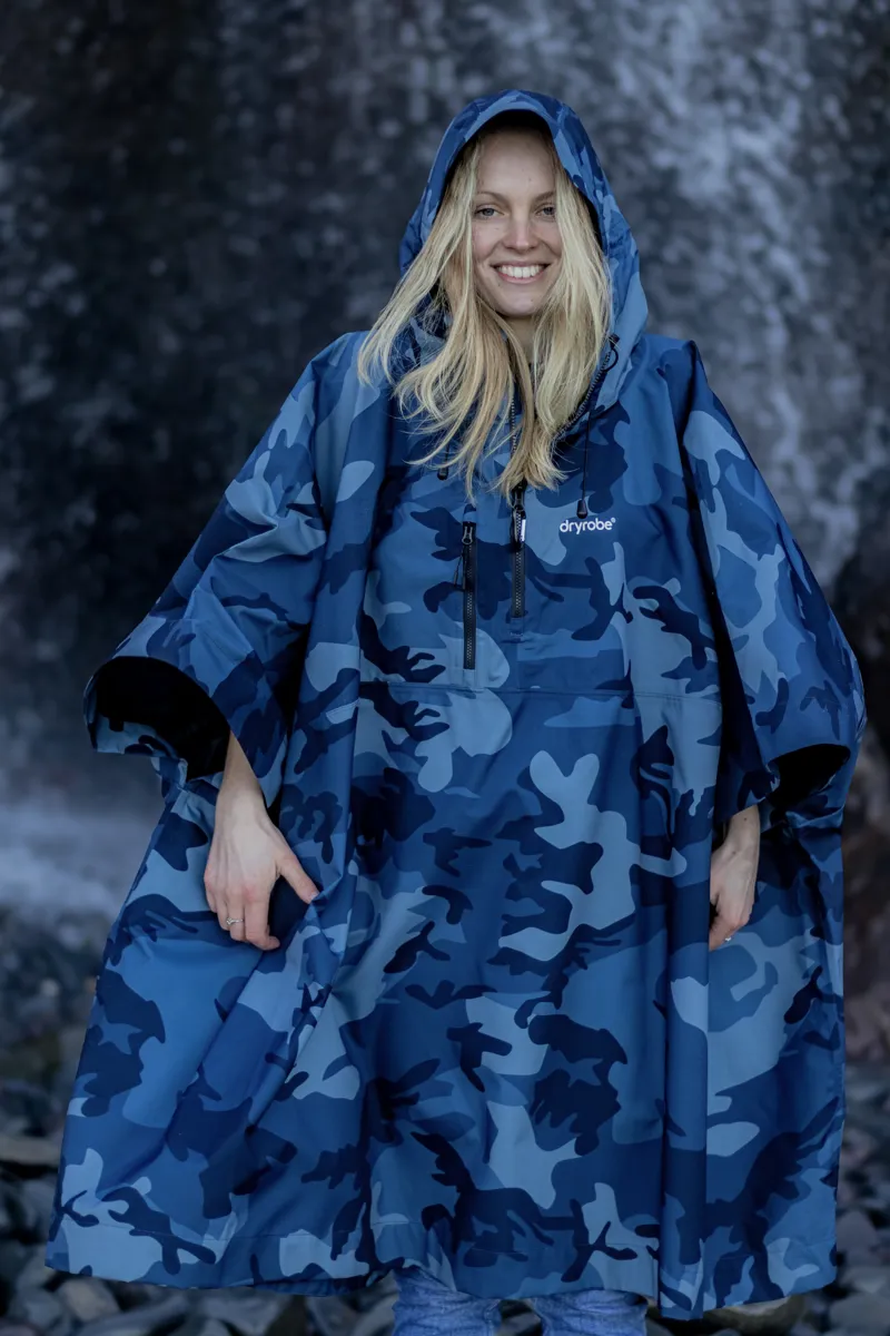 Dryrobe Waterproof Poncho -  Blue Camo-5