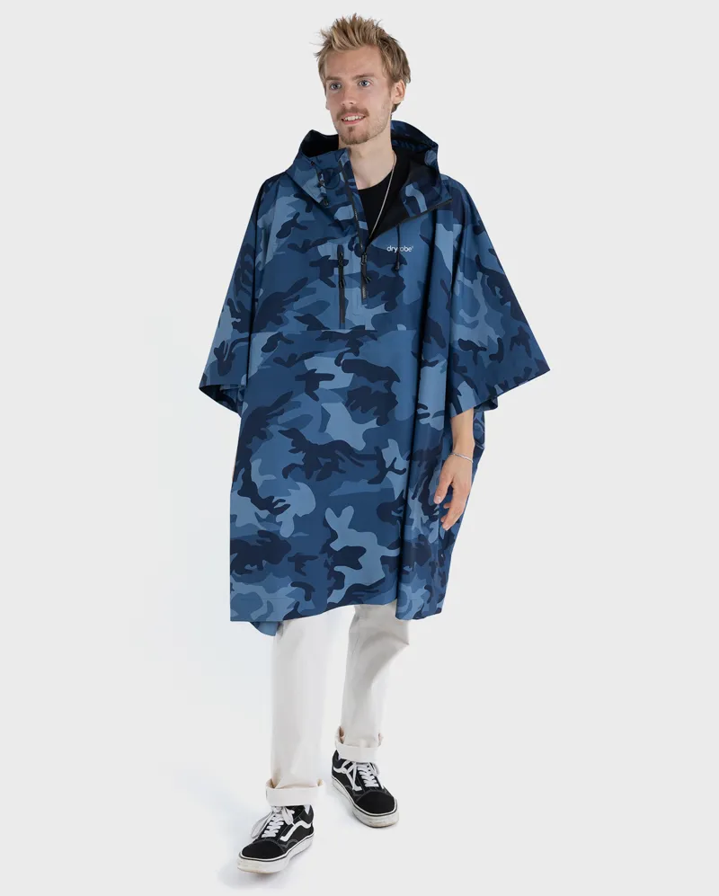 Dryrobe Waterproof Poncho -  Blue Camo-1