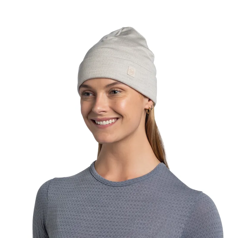 Buff Merino Heavyweight Beanie Solid - Cloud-3