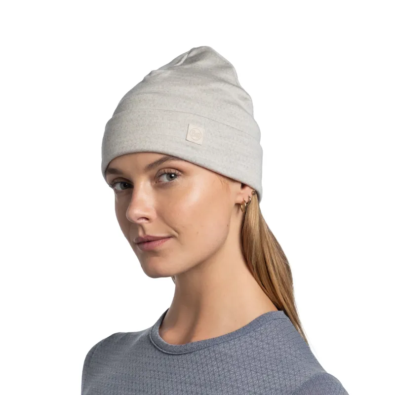 Buff Merino Heavyweight Beanie Solid - Cloud-2