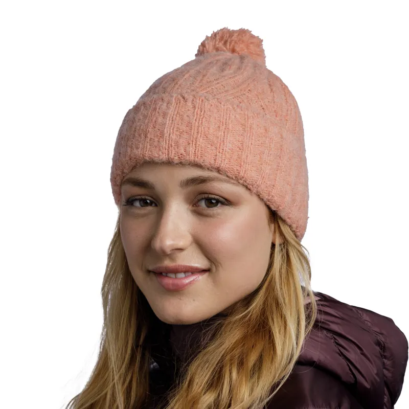 Buff Nerla Knitted Beanie  - Crimson Red-2