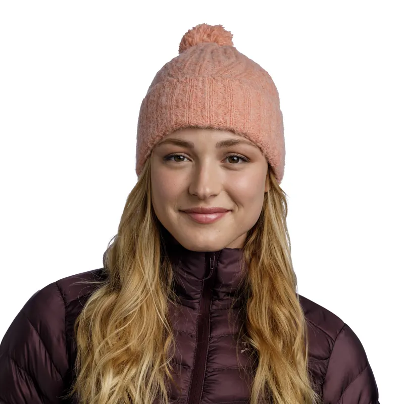 Buff Nerla Knitted Beanie  - Crimson Red-1