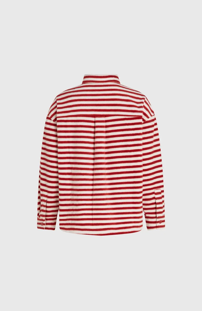 O'Neill Women's O'Riginals Superfleece Shirt - White/Red Originals Stripe-1