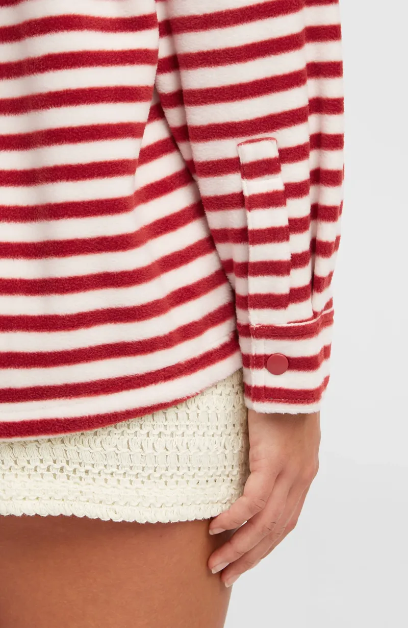 O'Neill Women's O'Riginals Superfleece Shirt - White/Red Originals Stripe-4