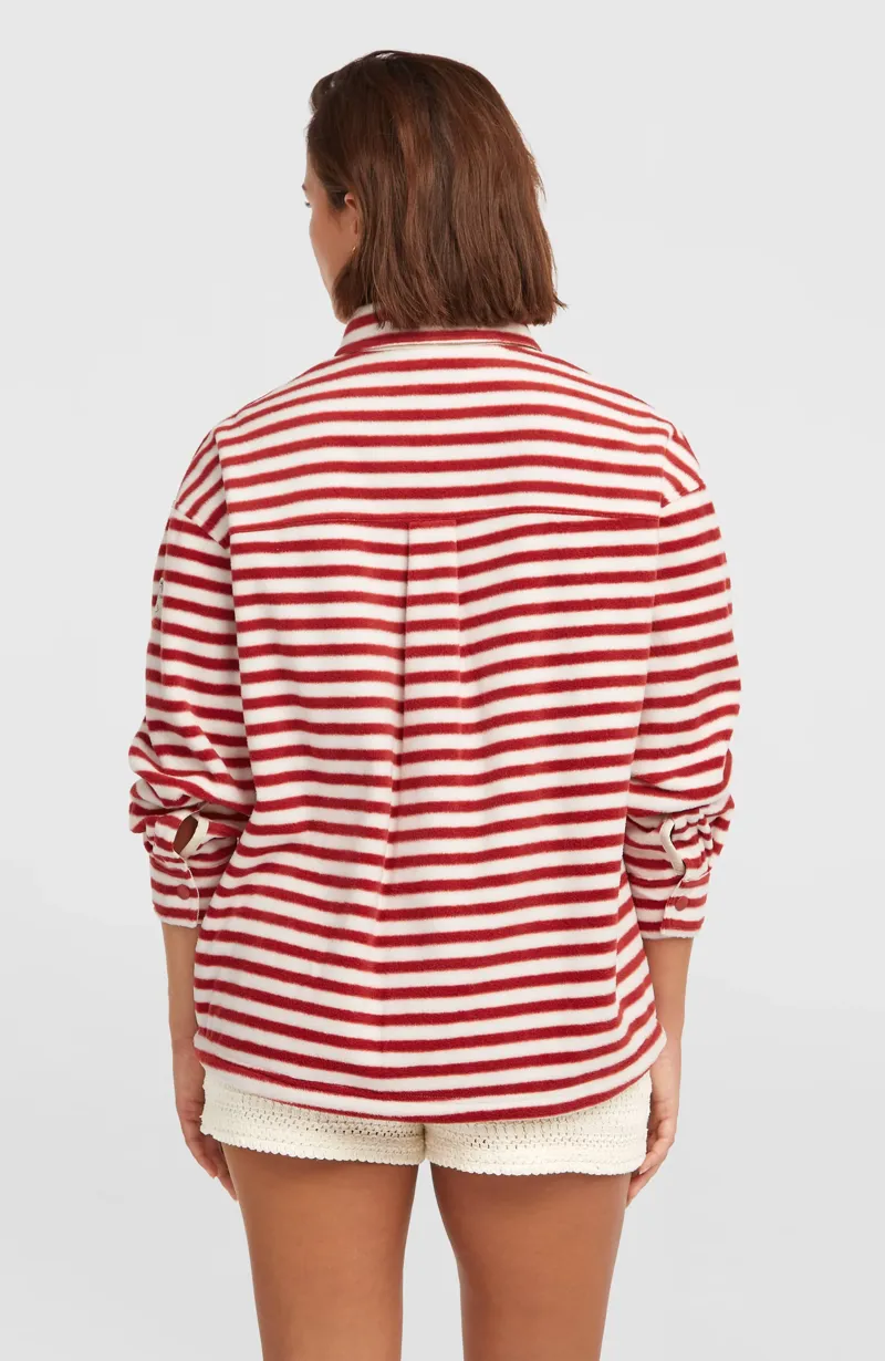 O'Neill Women's O'Riginals Superfleece Shirt - White/Red Originals Stripe-5