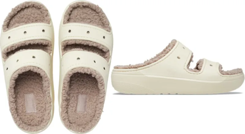 Crocs Classic Cozzzy Sandal - Bone/Mushroom-5