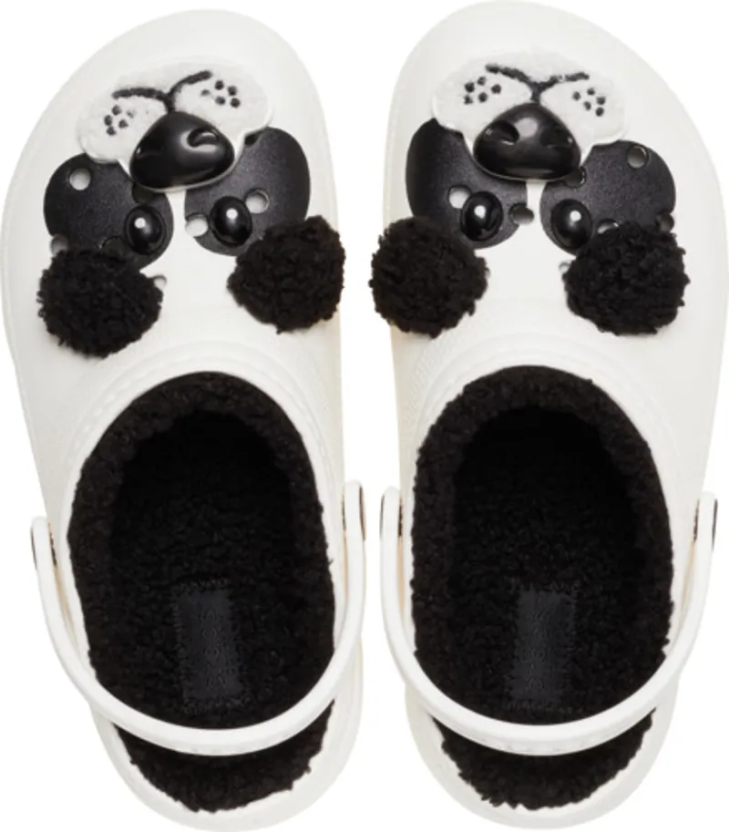 Crocs Toddler Classic Lined I AM Panda Bear Clog - Chalk/Black-1