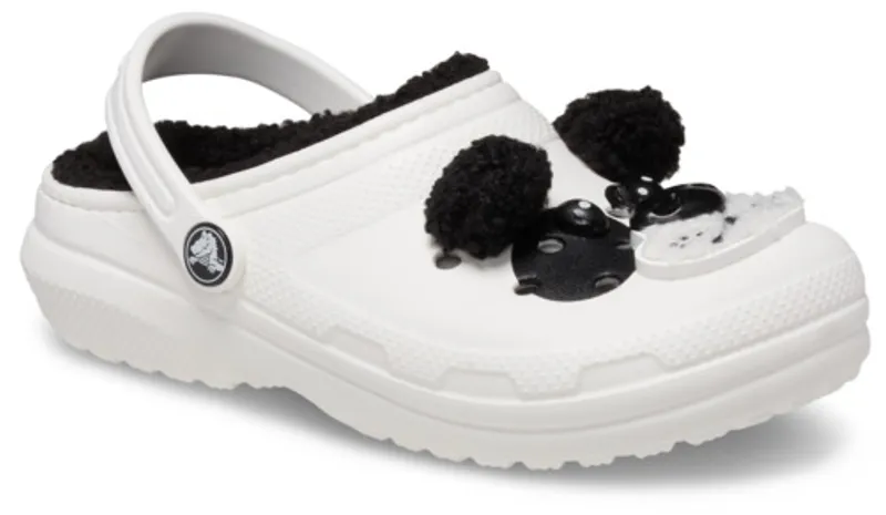 Crocs Toddler Classic Lined I AM Panda Bear Clog - Chalk/Black-2