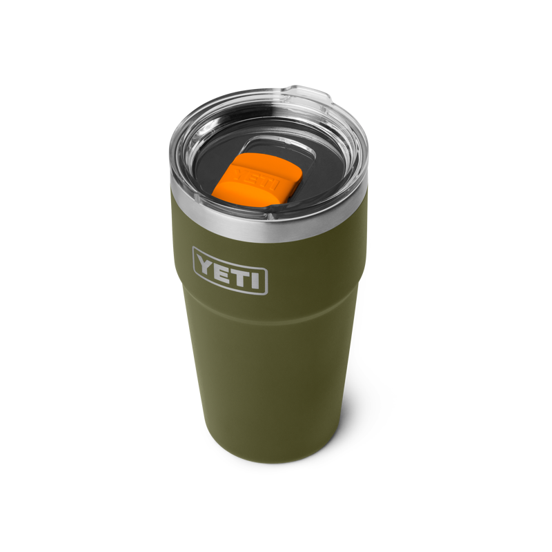 Yeti Rambler 20oz Stackable Cup - Olive/King Crab Orange