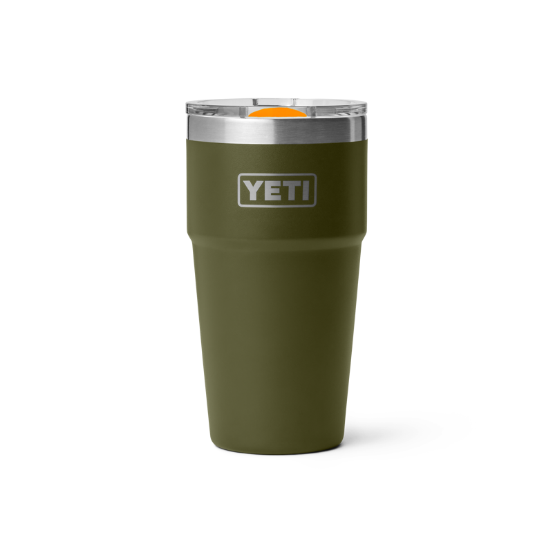 Yeti Rambler 20oz Stackable Cup - Olive/King Crab Orange-2