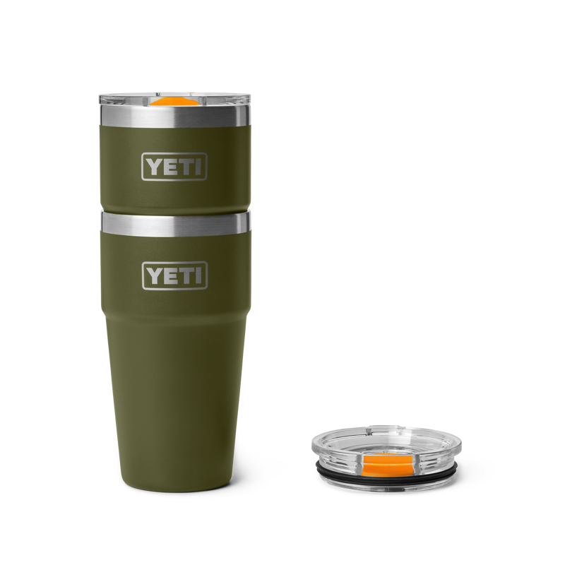 Yeti Rambler 20oz Stackable Cup - Olive/King Crab Orange-3