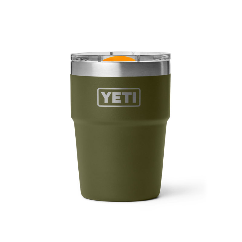 Yeti Rambler 16oz Stackable Cup - Olive/King Crab Orange-2