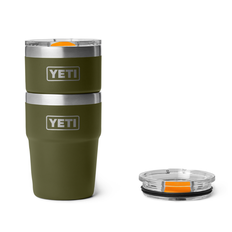 Yeti Rambler 16oz Stackable Cup - Olive/King Crab Orange-3