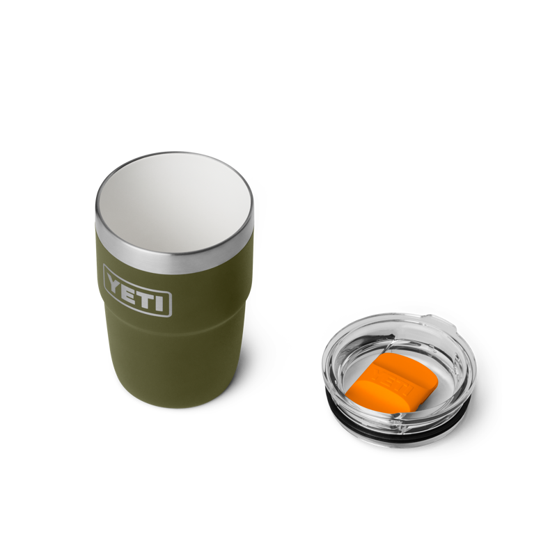 Yeti Rambler 8oz Ceramic Lined Stackable Cup - Olive/King Crab Orange-1