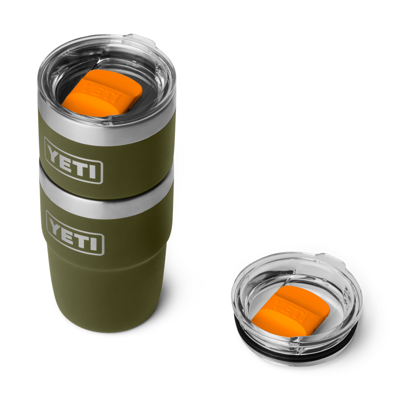 Yeti Rambler 8oz Ceramic Lined Stackable Cup - Olive/King Crab Orange-5