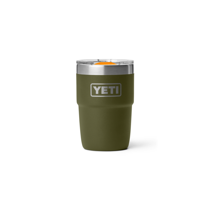 Yeti Rambler 8oz Ceramic Lined Stackable Cup - Olive/King Crab Orange-2