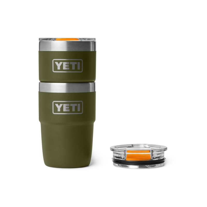 Yeti Rambler 8oz Ceramic Lined Stackable Cup - Olive/King Crab Orange-4