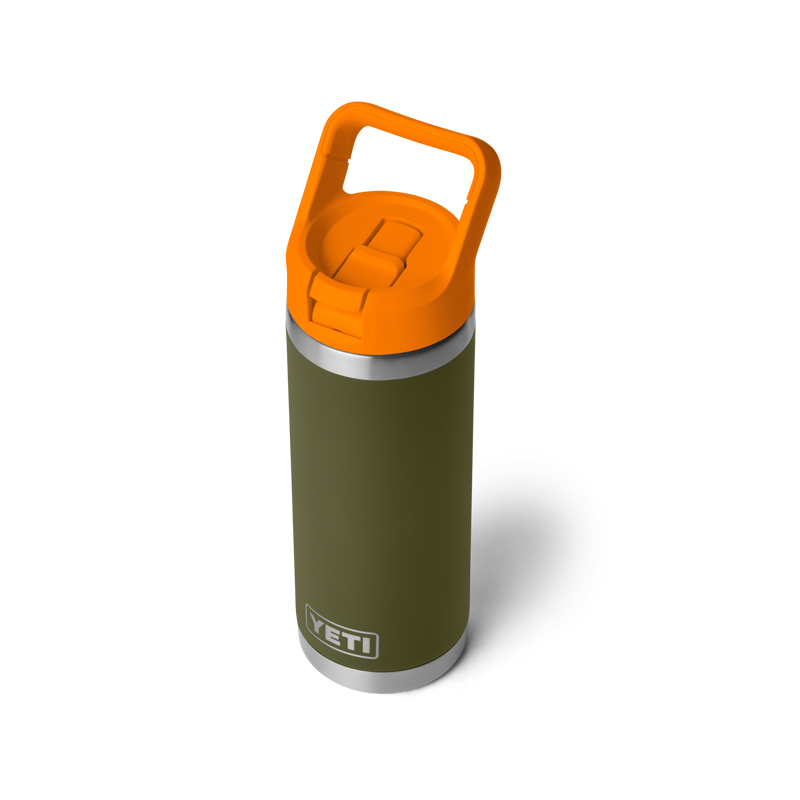 Yeti Rambler 18oz Colour Straw Bottle - Olive/King Crab Orange