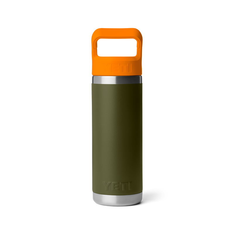 Yeti Rambler 18oz Colour Straw Bottle - Olive/King Crab Orange-2
