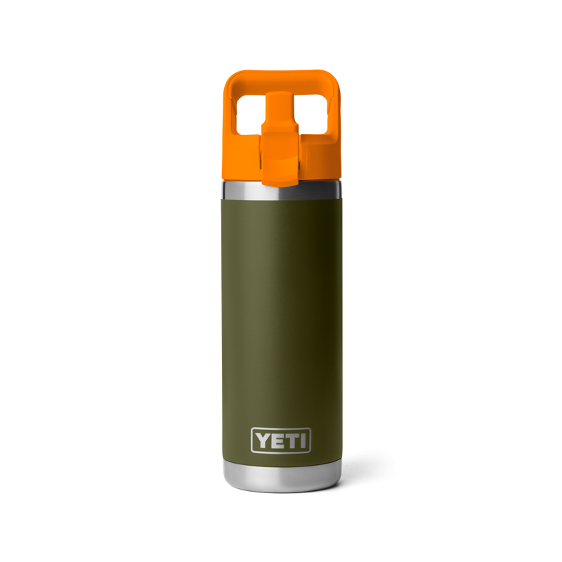 Yeti Rambler 18oz Colour Straw Bottle - Olive/King Crab Orange-4