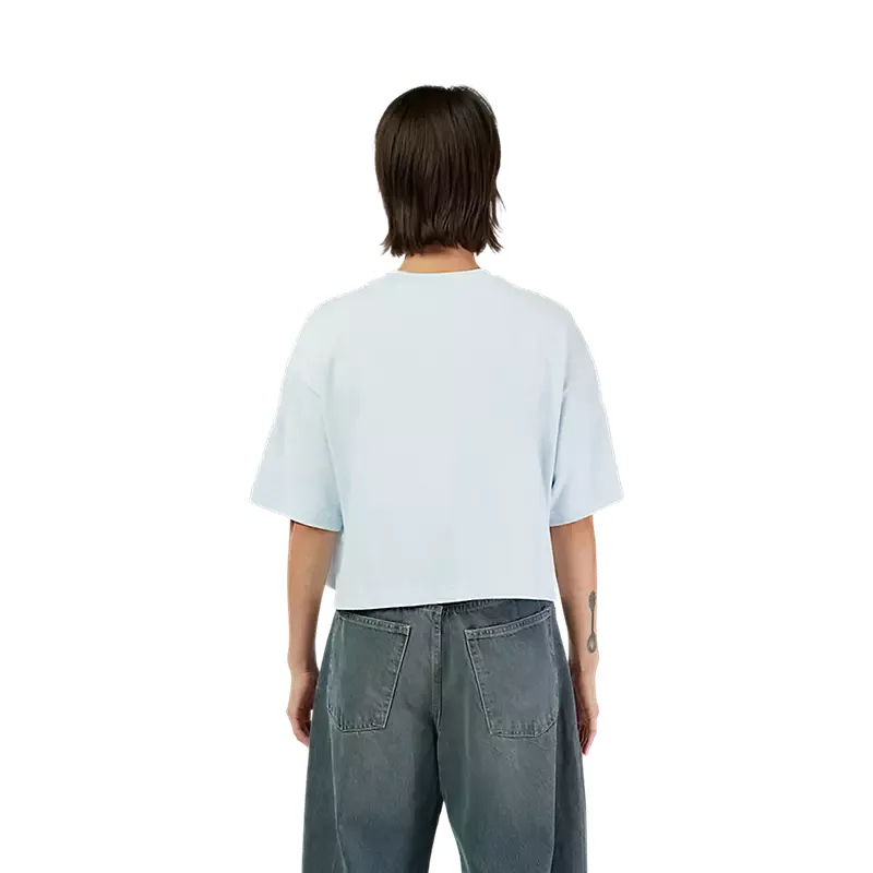 Fox Women's Wordmark Oversize Crop Tee - Pale Blue-3