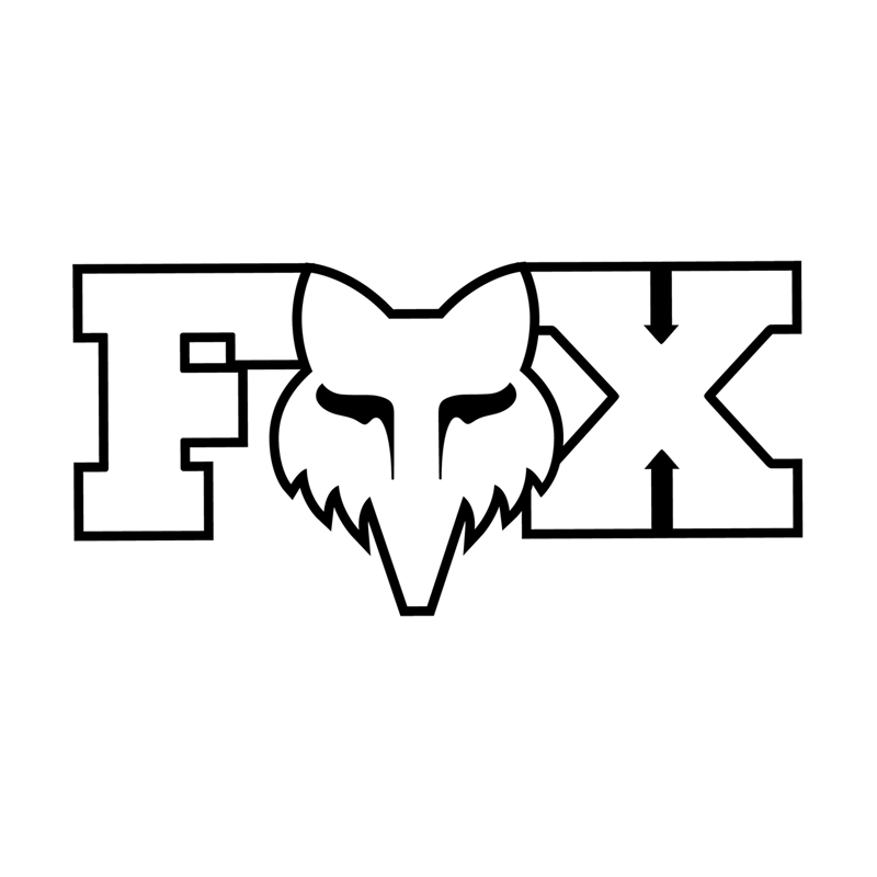 Fox F Head X Sticker 3inch - White