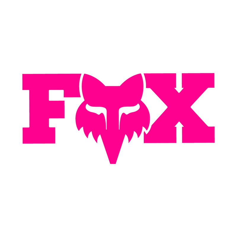 Fox F Head X Sticker 3inch - Pink