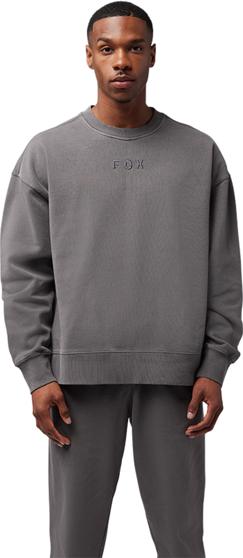 Fox Men's Wordmark Oversized Crew Sweat - Pewter XL and 2XL-2