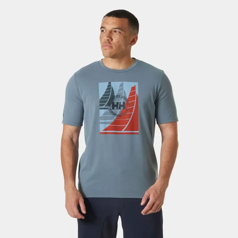 Helly Hansen Men's HP Race Graphic SS Tee - Washed Navy-2