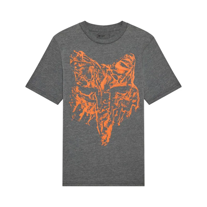 Fox Youth Image Print Head SS Tee - Heather Dark Grey