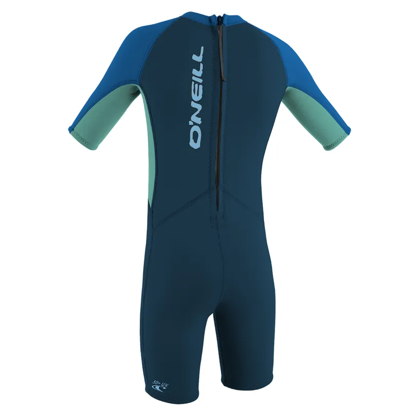 O'Neill Toddler Reactor 2 2mm Back Zip SS Spring - Slate/Light Aqua/Ocean-1