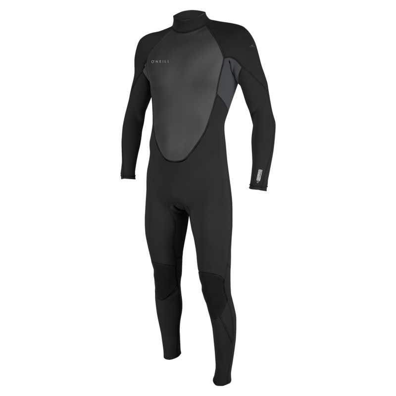 O'Neill Men's Reactor-2B 3/2 Back Zip Full Wetsuit Black/Graphite