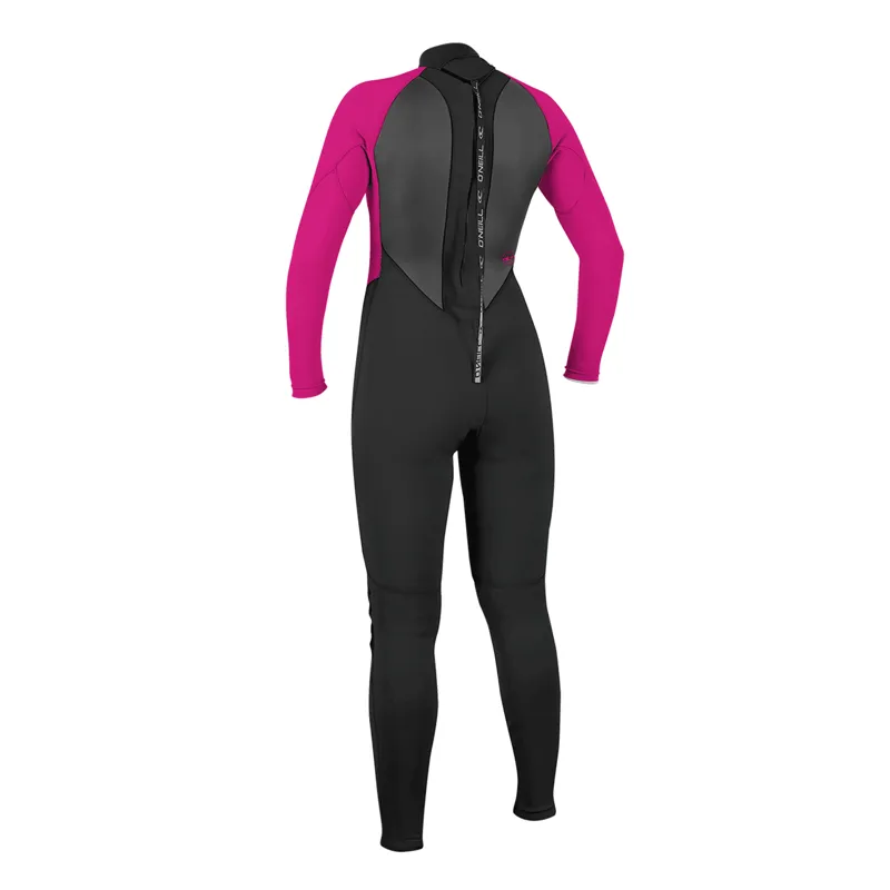 O'Neill Women's Reactor-2 3/2 Back Zip Full Wetsuit Black/Berry-1