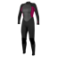 O'Neill Women's Reactor-2B 3/2 Back Zip Full Wetsuit Black/Punk Pink