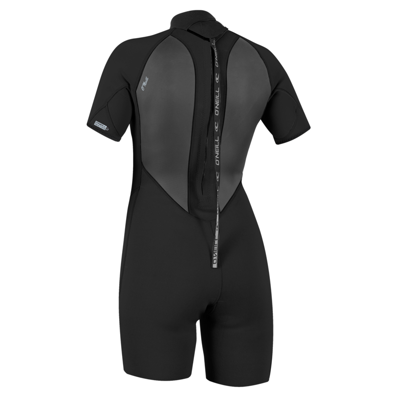 O'Neill Women's Reactor-2B 2mm Back Zip SS Spring Wetsuit Black/Black-1