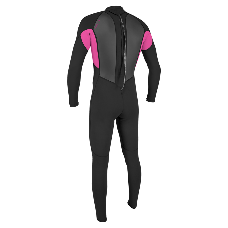 O'Neill Youth Reactor-2B 3/2 Back Zip Full Wetsuit Black/Berry-1