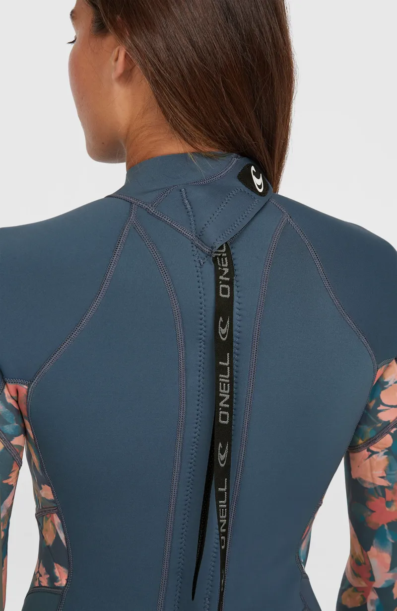 Oneill Women's Bahia 3/2 Back Zip Full Length - Copen Blue/Painted Tropics/Painted Tropics-6