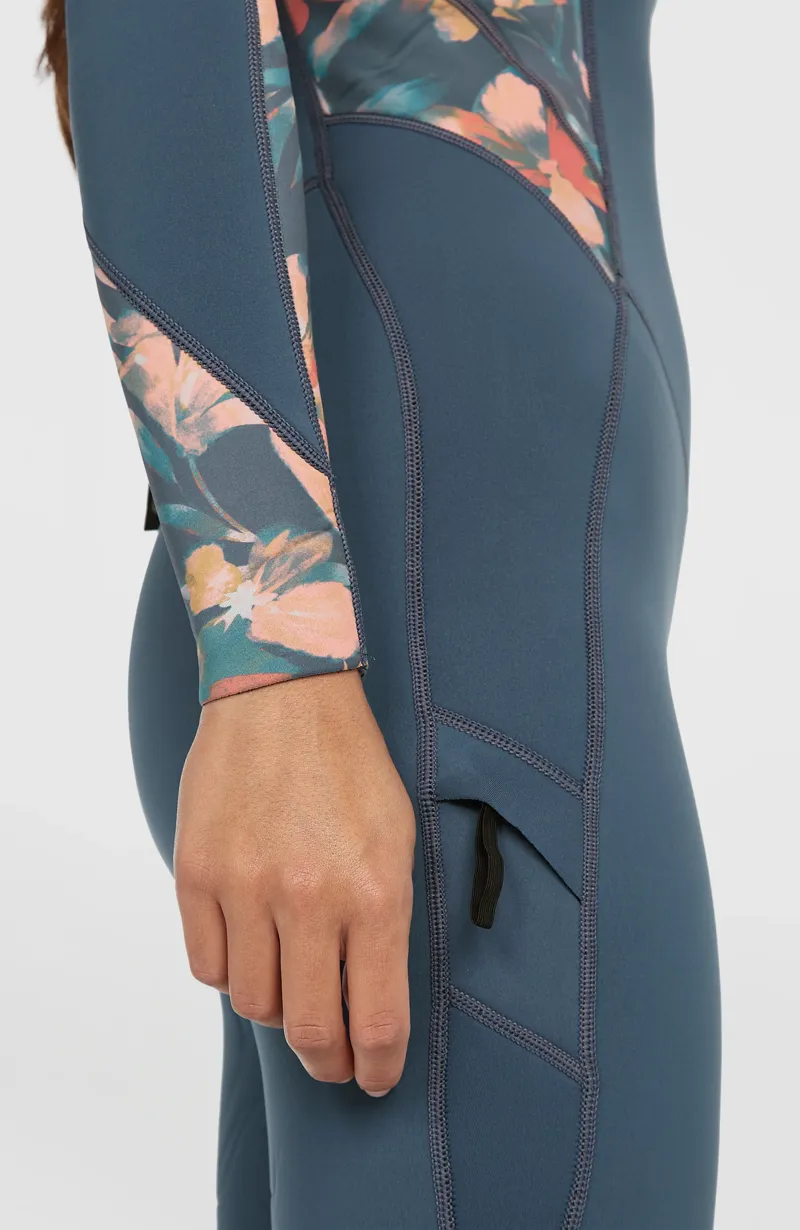 Oneill Women's Bahia 3/2 Back Zip Full Length - Copen Blue/Painted Tropics/Painted Tropics-5