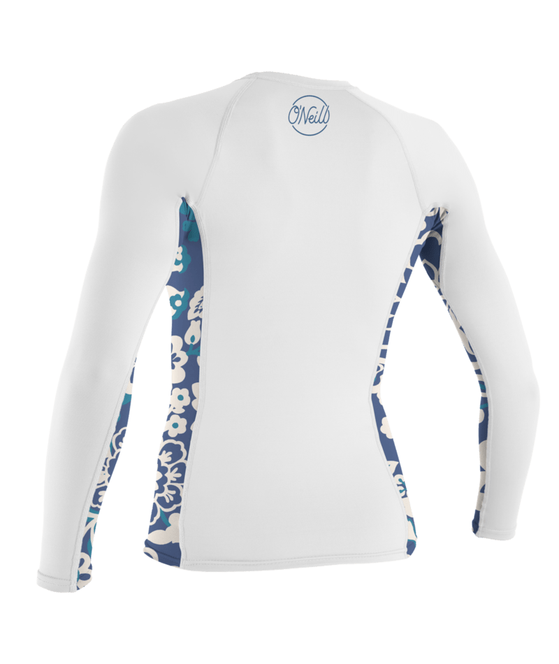 O'Neill Women's Side Print Long Sleeve Rash Guard White/Christina Floral - M and L-1