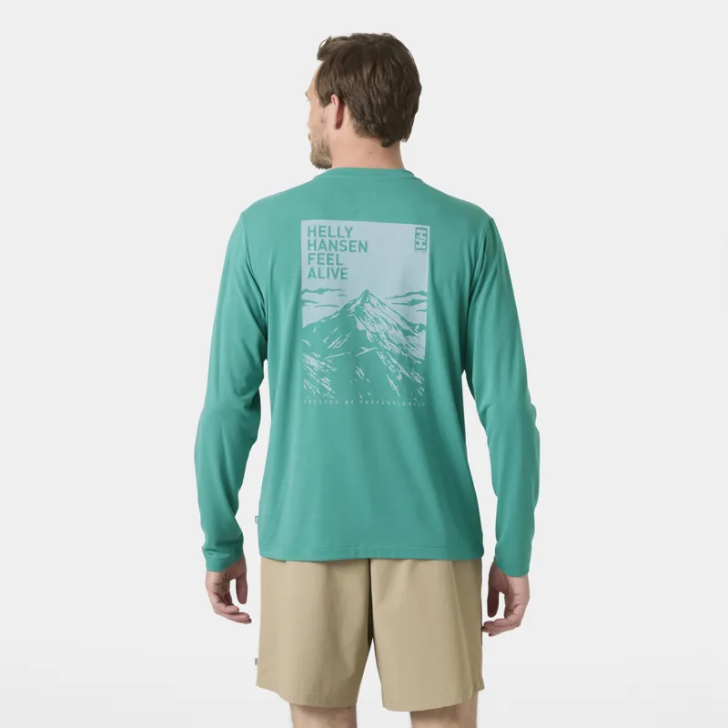 Helly Hansen Men's Skog Graphic LS Tee - Dark Mint-3