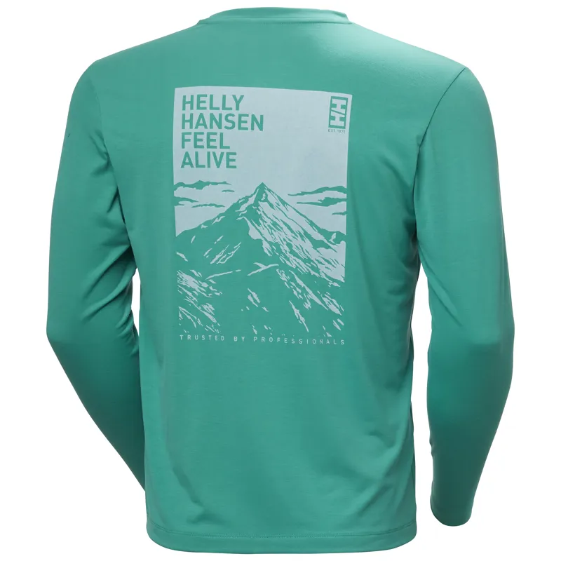 Helly Hansen Men's Skog Graphic LS Tee - Dark Mint-1