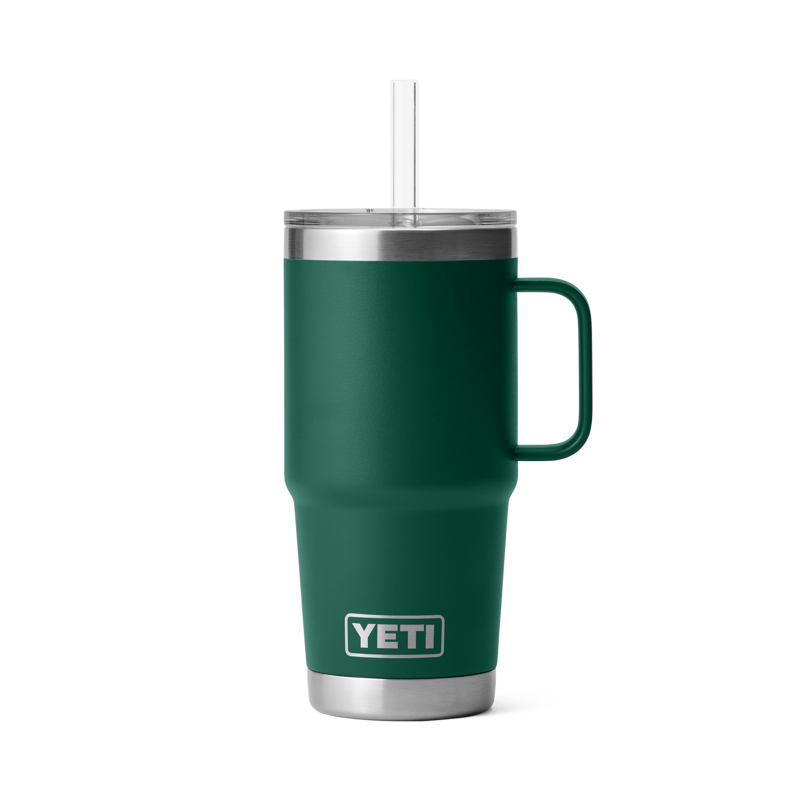 Yeti Rambler 25oz Straw Mug - Black Forest Green