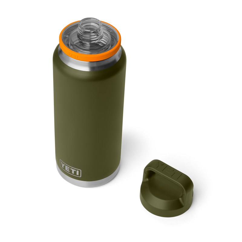 Yeti Rambler 36oz Chug Bottle - Olive/King Crab Orange-1