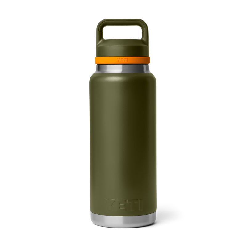 Yeti Rambler 36oz Chug Bottle - Olive/King Crab Orange-2
