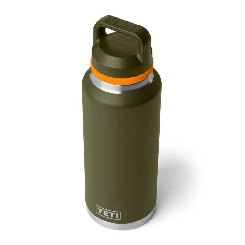 Yeti Rambler 46oz Chug Bottle - Olive/King Crab Orange