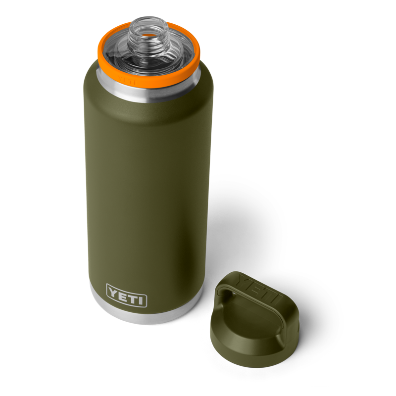 Yeti Rambler 46oz Chug Bottle - Olive/King Crab Orange-1