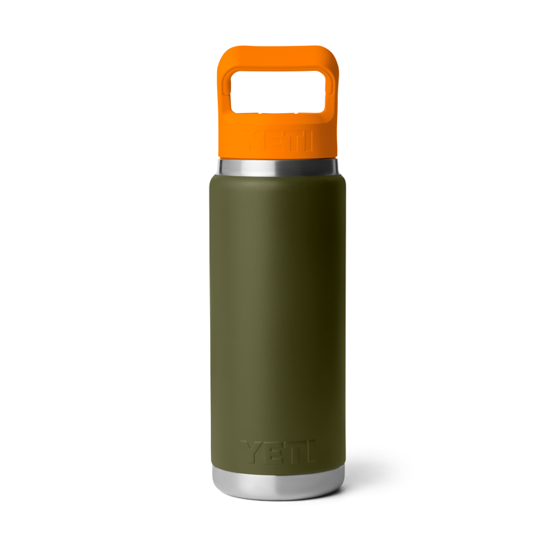 Yeti Rambler 26oz Colour Straw Bottle - Olive/King Crab Orange-2